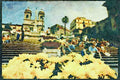 Rome Italy 149018 Looking Up The Spanish Steps A4 Limited Edition Watercolour Print