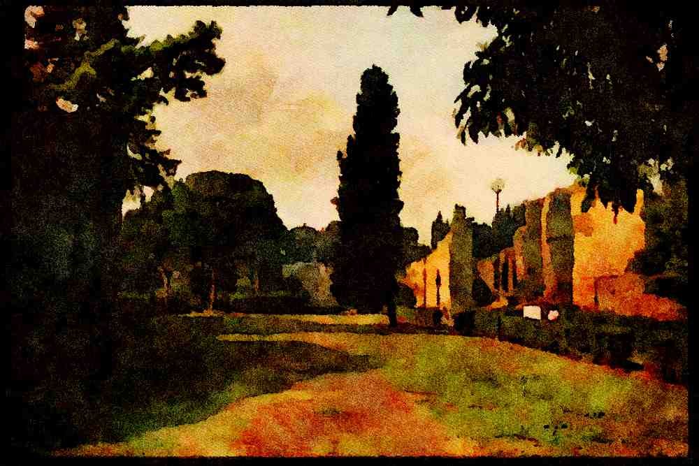 Rome Italy 149023 Baths Of Caracalla A4 Limited Edition Watercolour Print