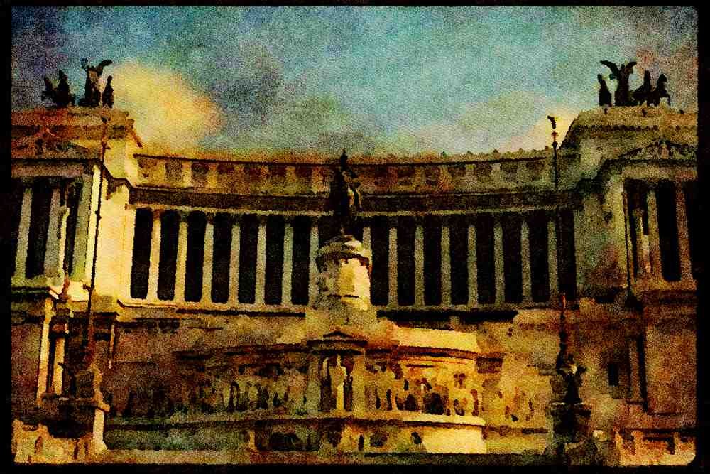 Rome Italy 149032 Victor Emanuel Monument In Piazza Venezia A4 Limited Edition Watercolour Print