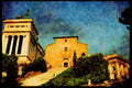 Rome Italy 149035 Long Staircase And Church At Piazza Venezia A4 Limited Edition Watercolour Print