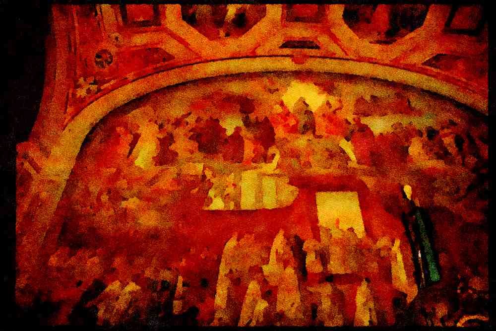 Rome Italy 149049 Painting Inside Vatican Museum A4 Limited Edition Watercolour Print