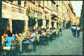Rome Italy 149062 Enjoying Sidewalk Cafés In Rome A4 Limited Edition Watercolour Print