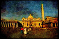 Rome Italy 149063 Sweeping View Of St. Peter's Square A4 Limited Edition Watercolour Print