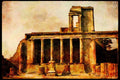 Rome Italy 149092 Columns And Basilica, Pompeii A4 Limited Edition Watercolour Print