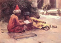 Romualdo Locatelli two arabs reading in a courtyard Art A4 Photo Print