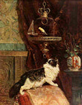 Ronner Knip Henriette 1821 1909 1904 Cat stalking canary A4 Photo Print