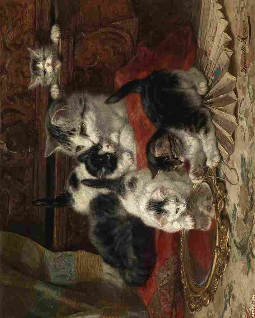 Ronner Knip Henriette 1821 1909 Playful Kittens A4 Photo Print