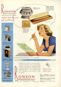 Ronson Lighter Pens 1940s Vintage Retro Advert Poster