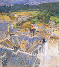 Roofs Pont Aven Hassam Impressionism American A4 Photo Print