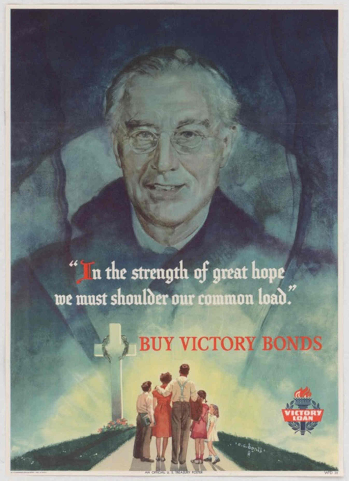 Roosevelt Memorial Victory American World War II Advert Poster