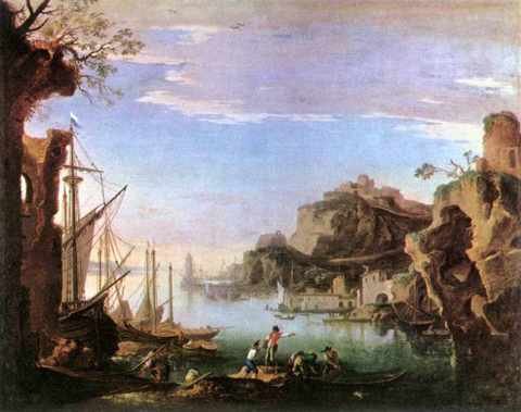 RosSalvator Harbour With Ruins A4 Photo Print