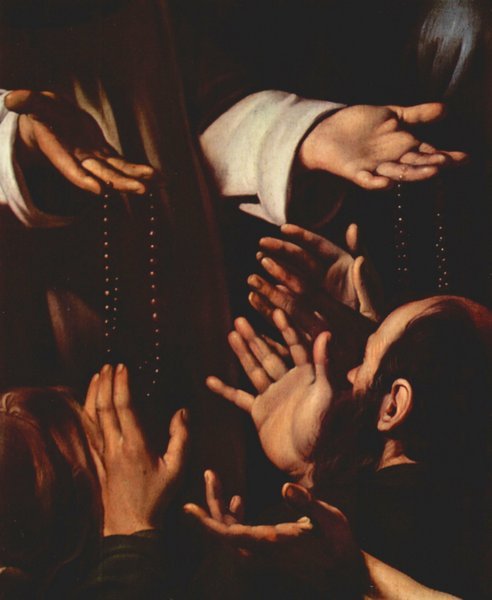 Rosary Madonna detail 2 Caravaggio A4 Photo Print