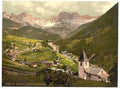 Rosengarten and St Cyprian Tyrol Vintage A4 Photo Print