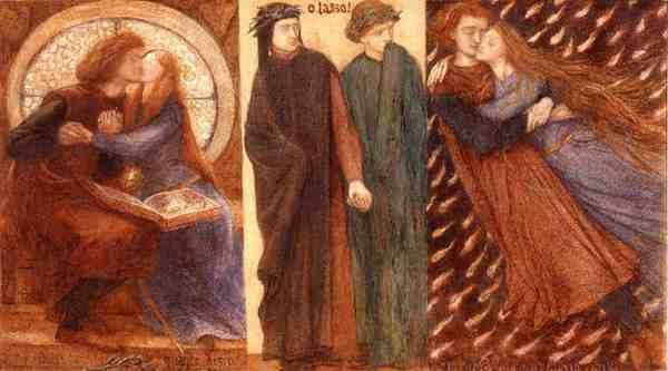 Rossetti Dante Gabriel Paolo And Francesca 1849 62 A4 Photo Print