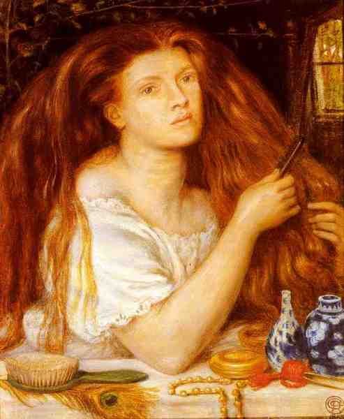 Rossetti Dante Gabriel Woman Combing Her Hair A4 Photo Print