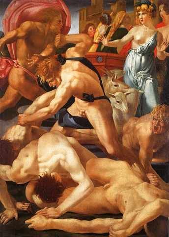 Rosso Fiorentino Moses Defending The Daughters Of Jethro A4 Photo Print