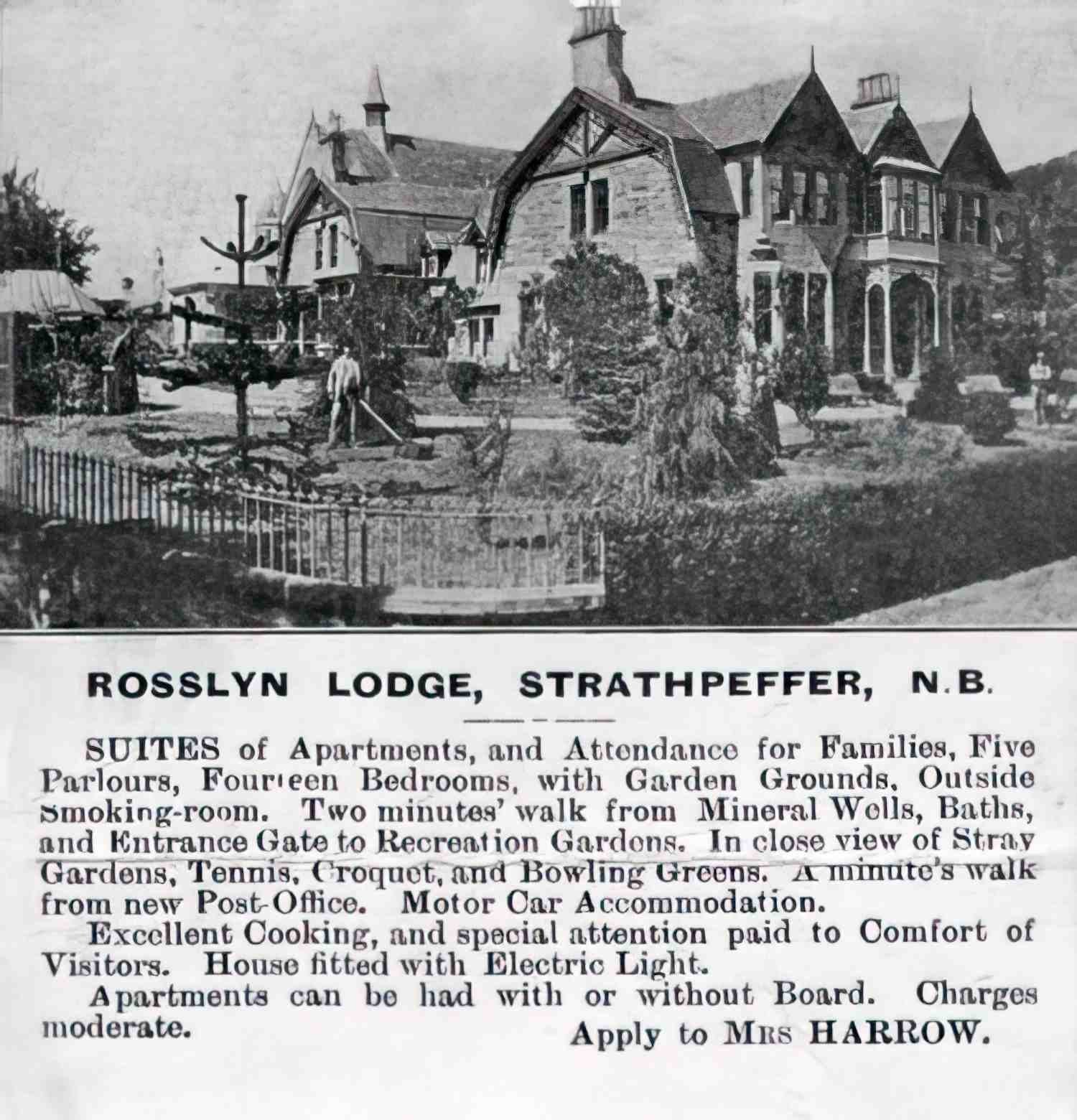 Rossshire Strathpeffer Rosslyn Lodge Advert Vintage A4 Photo Print
