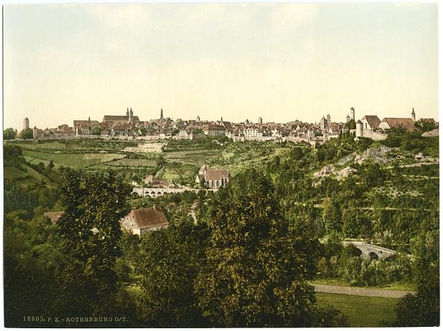 Rothenburg general view Bavaria Vintage A4 Photo Print