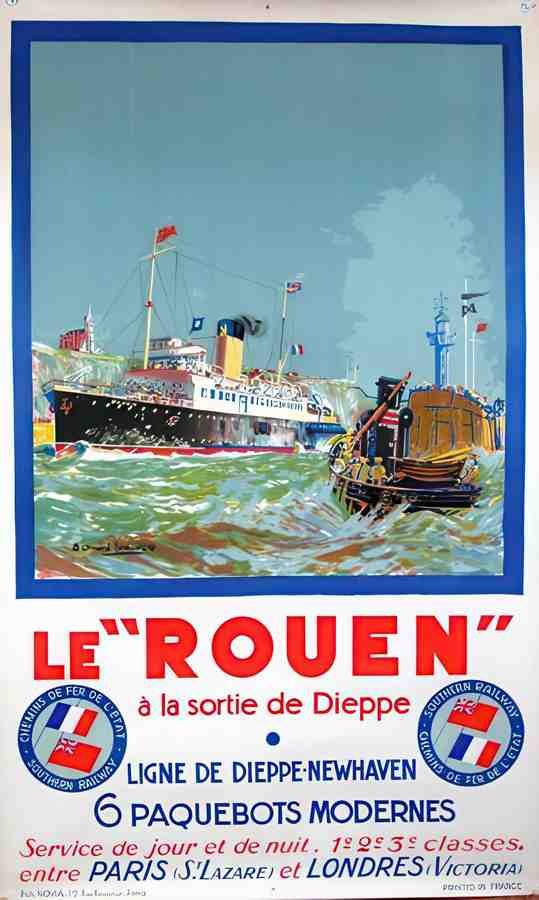 RouenBoat Vintage Advert A4 Photo Print