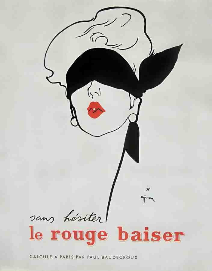 RougeBaiserBlindfold Vintage Advert A4 Photo Print