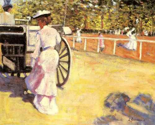 Rousseau Marguerite An Elegant Lady Entering A Coach  A4 Photo Print