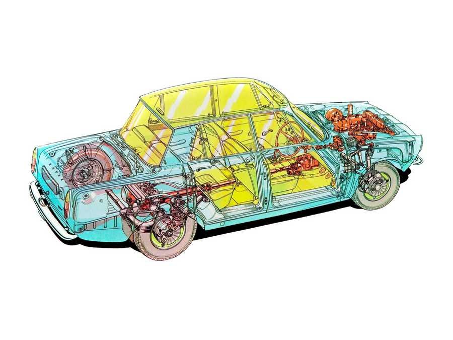 Rover 2000 1963 cutaway A4 Photo Print