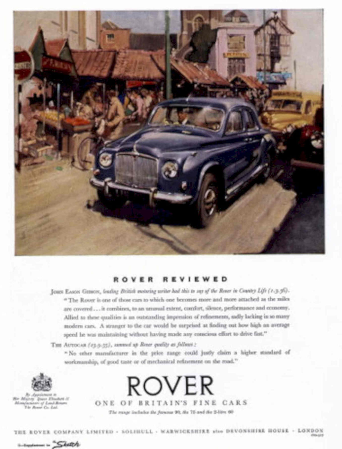 Rover P4 Review 1950s Vintage Retro Advert Poster