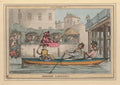 Rowing Bridge Aquatic GB Cartoon Vintage Retro Advert Poster