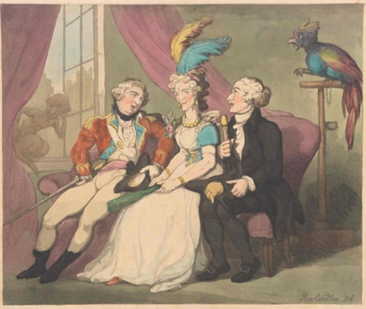 Rowlandson Duel Scene GB Cartoon Vintage Retro Advert Poster