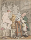 Rowlandson Statue Head GB Cartoon Vintage Retro Advert Poster