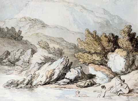 Rowlandson Thomas Nymphs Bathing A4 Photo Print