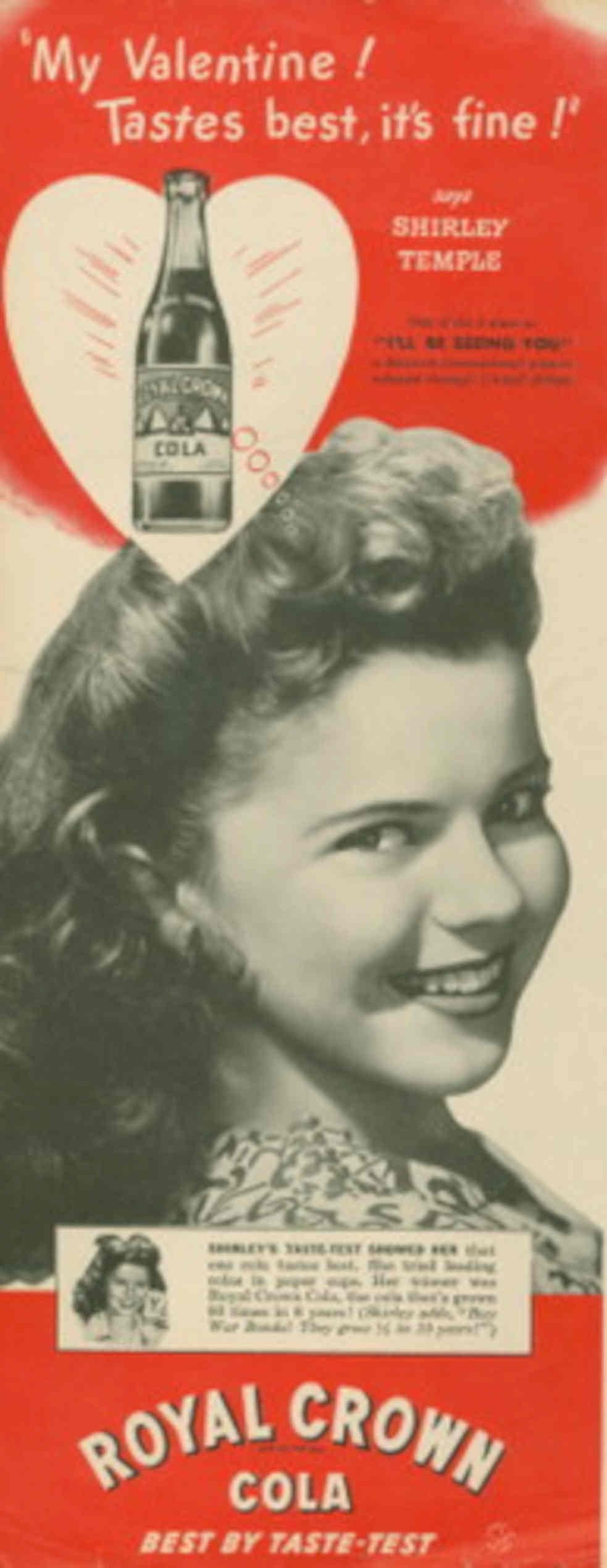 Royal Crown Valentine 1940s Vintage Retro Advert Poster