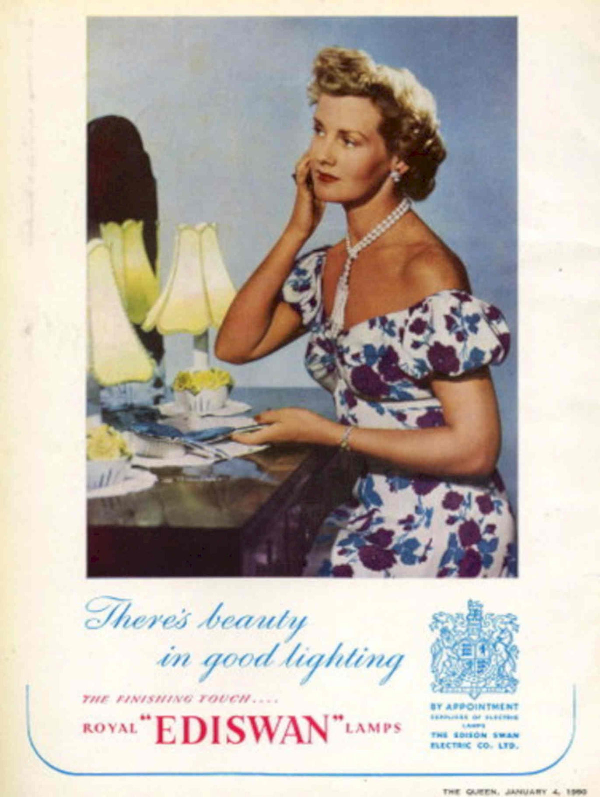 Royal Ediswan Lamps 1950s Vintage Retro Advert Poster