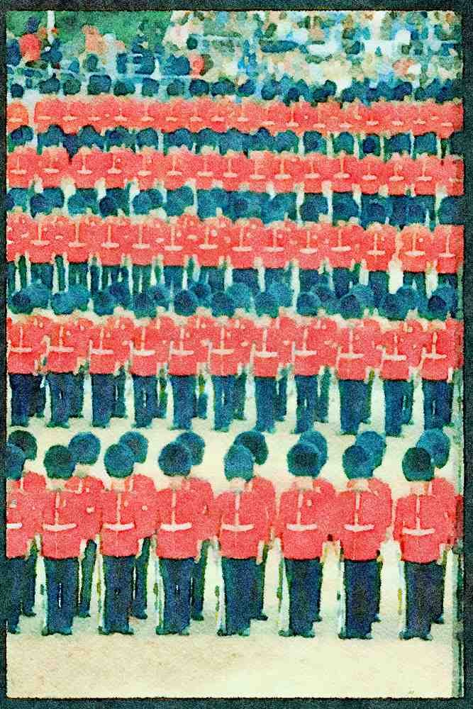 Royal Family UK GB England 165004 Ready For March Past A4 Limited Edition Watercolour Print