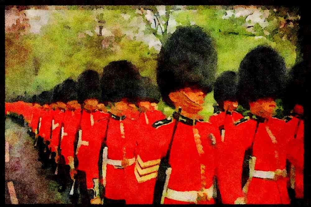 Royal Family UK GB England 165058 Welsh Guardsmen A4 Limited Edition Watercolour Print