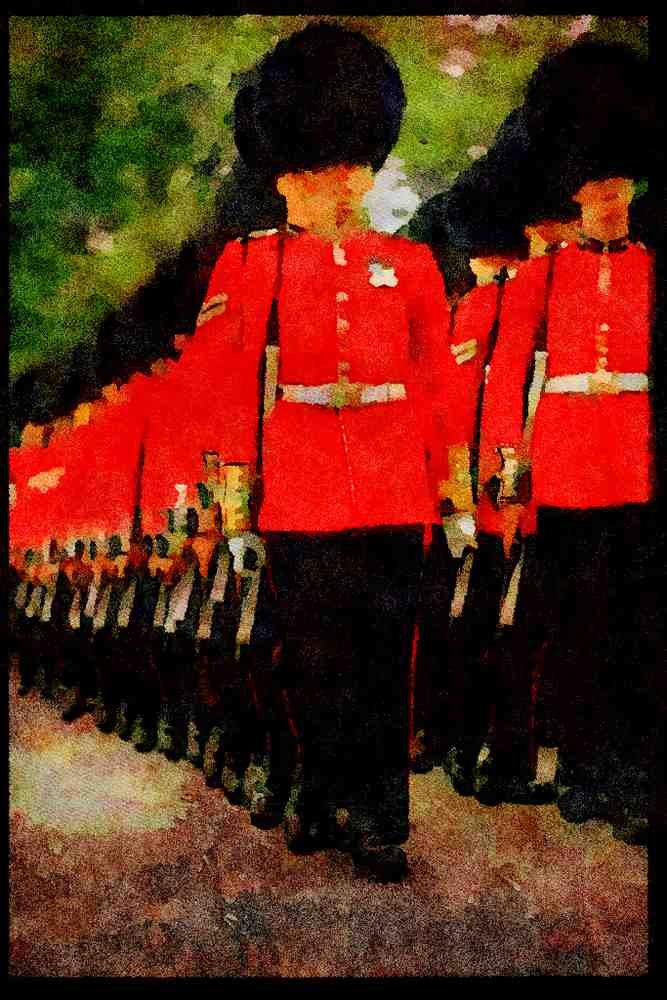 Royal Family UK GB England 165061 Troops March Off A4 Limited Edition Watercolour Print