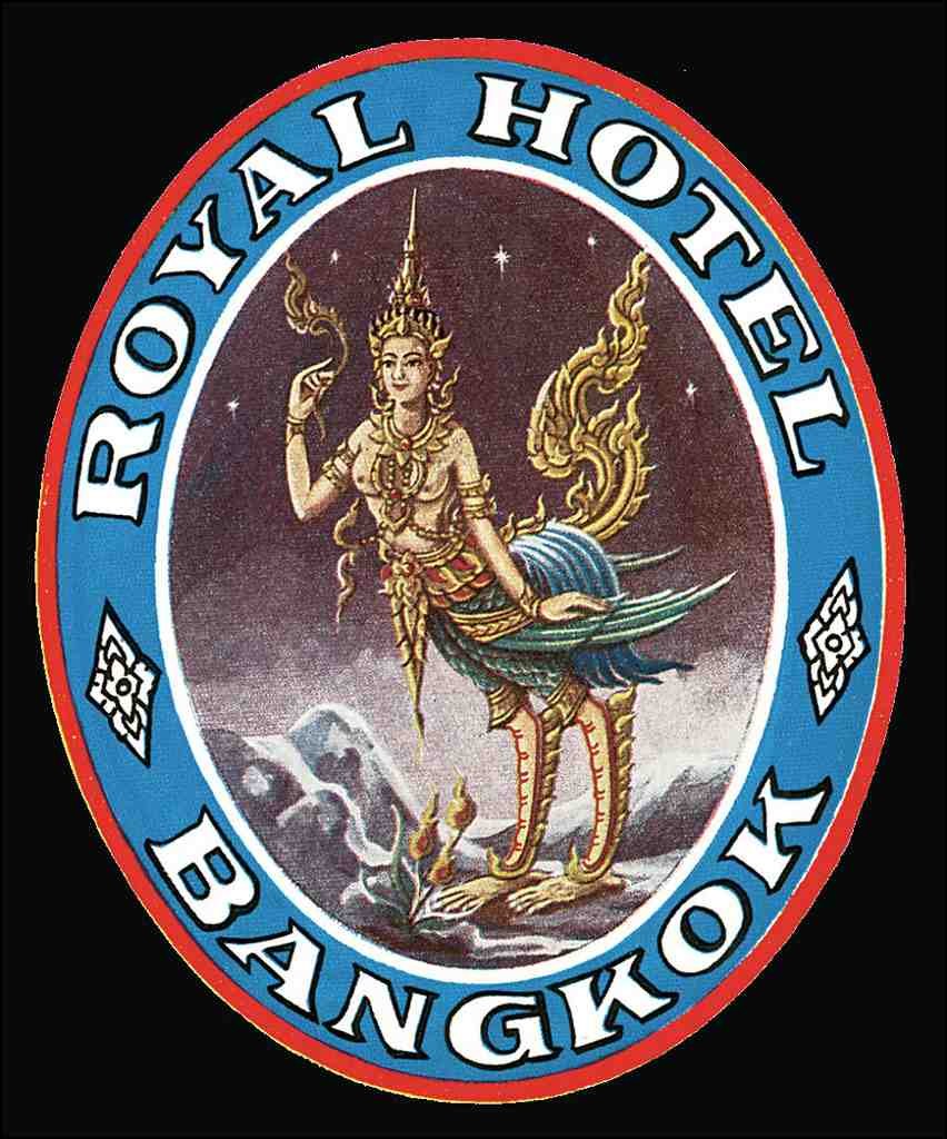 Royal Hotel Luggage Label Vintage A4 Photo Print