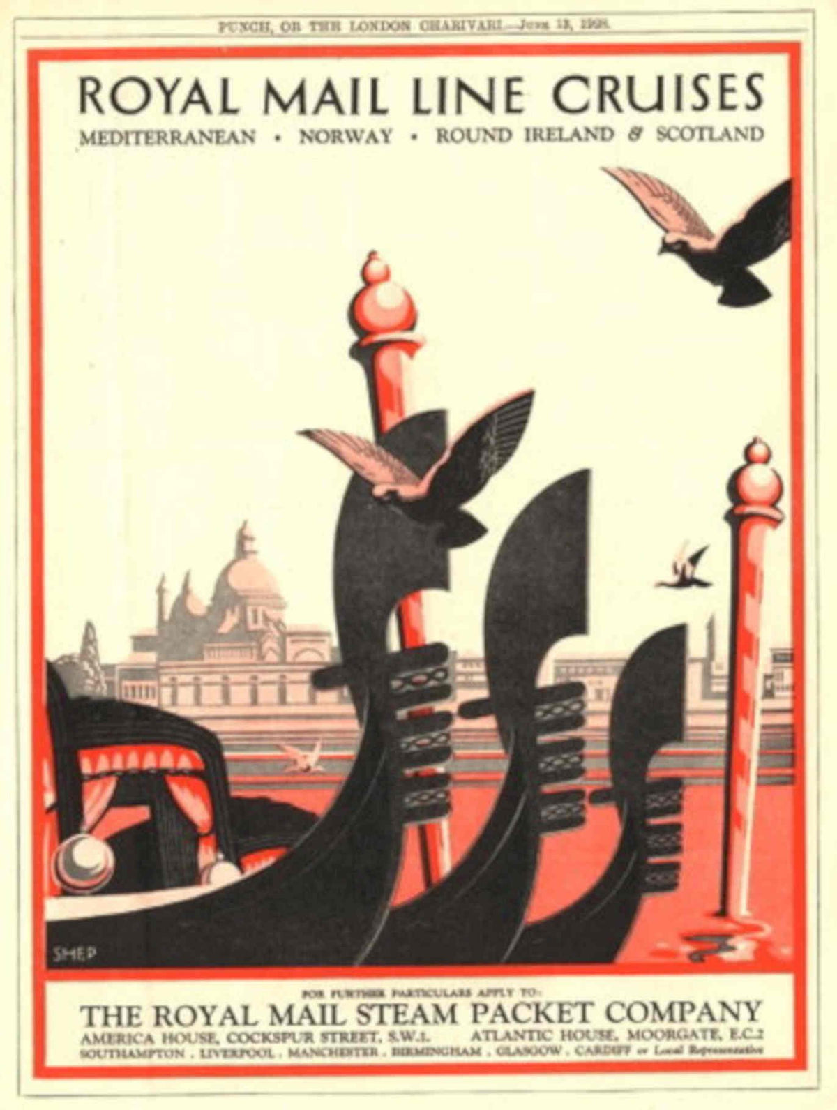 Royal Mail Cruises 1930s Vintage Retro Advert Poster