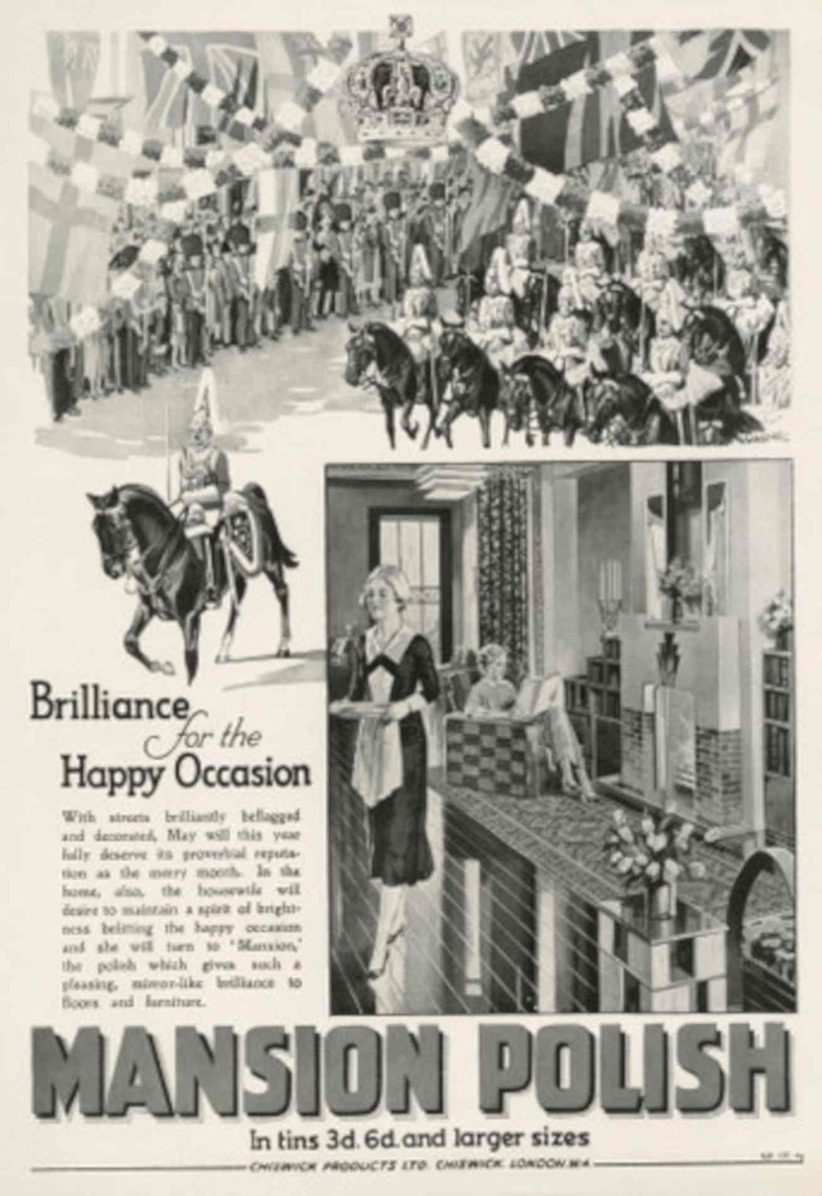 Royal Mansion Polish 1930s Vintage Retro Advert Poster