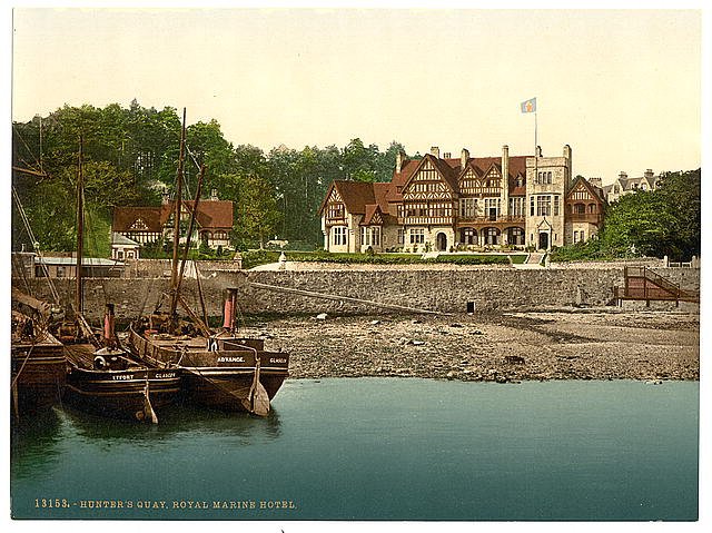 Royal Marine Hotel Hunters Quay Vintage A4 Photo Print