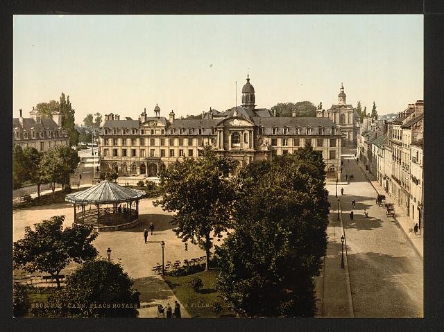 Royal Palace and hotel de ville Caen Vintage A4 Photo Print