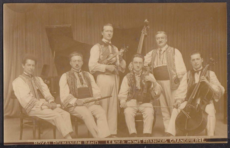 Royal Roumanian Band On Stage Signed Blackpool Vintage A4 Photo Print
