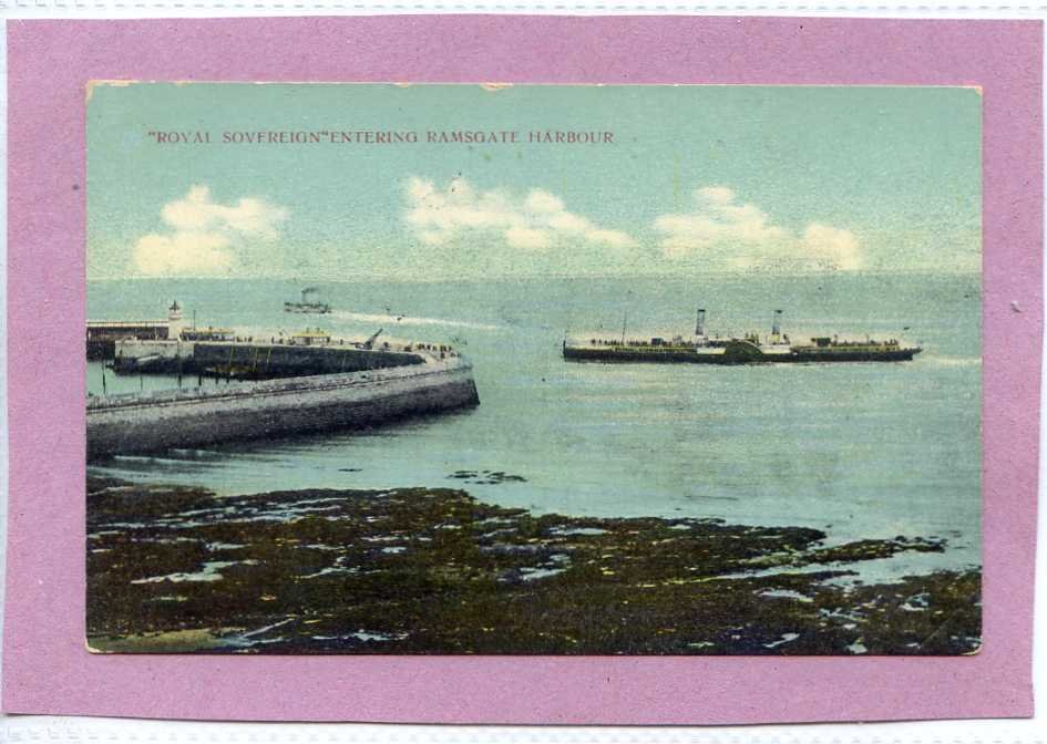 Royal Sovereign Entering Ramsgate Harbour Kent Vintage A4 Photo Print