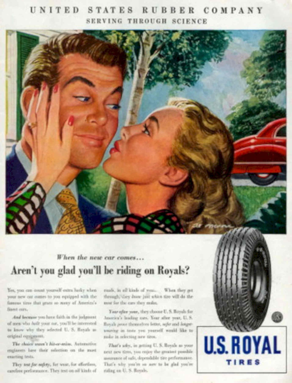 Royal Tires 1950s 1940s Vintage Retro Advert Poster