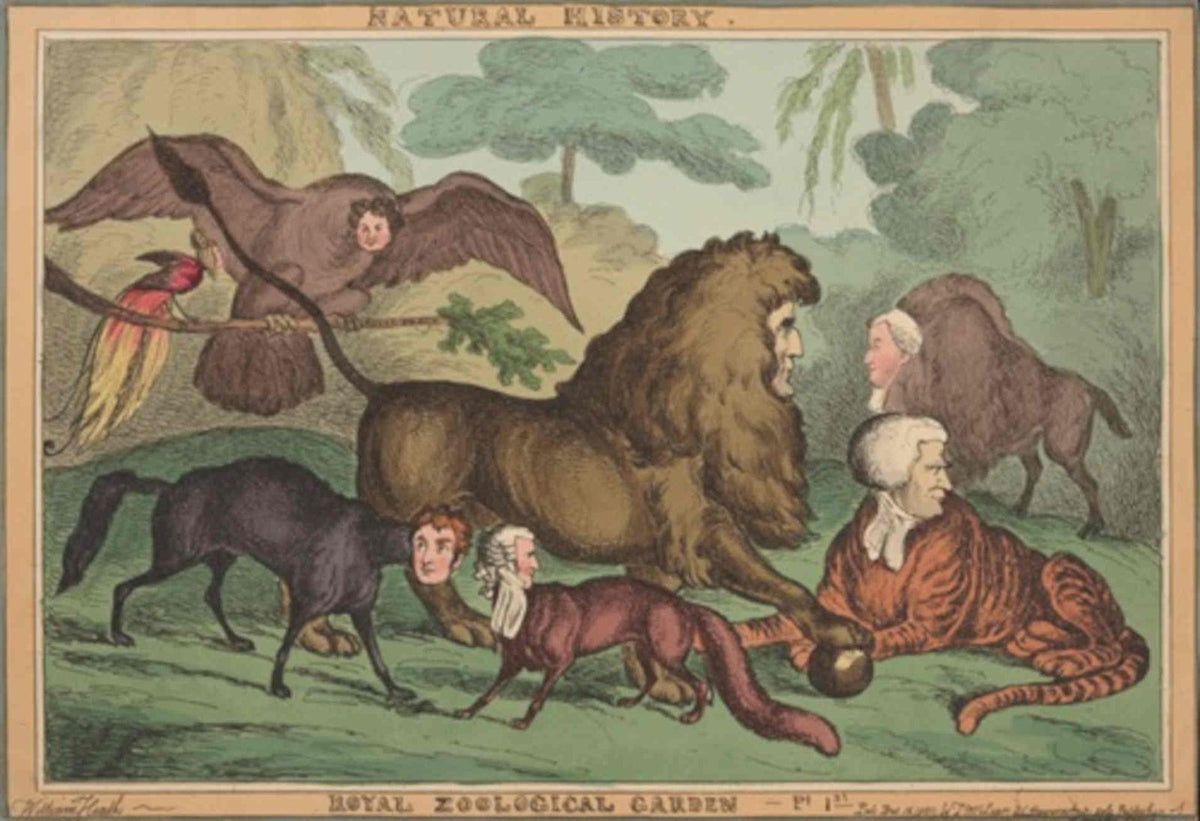 Royal Zoological Garden GB Cartoon Vintage Retro Advert Poster