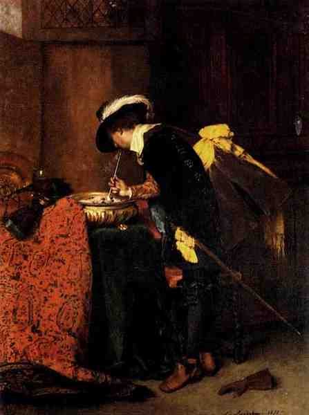 Roybet Ferdinand A Cavalier Lighting A Pipe A4 Photo Print