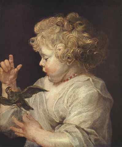 Rubens Boy with Bird A4 Photo Print
