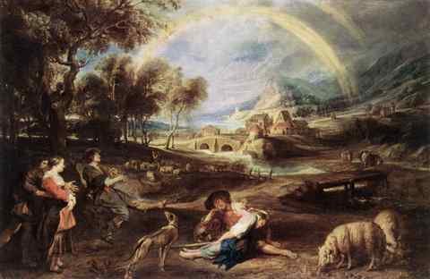 Rubens Landscape with a Rainbow 1632 5 A4 Photo Print