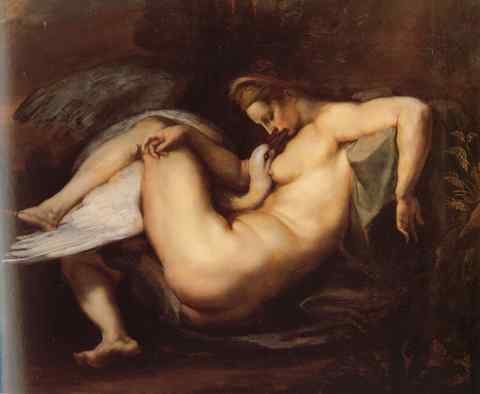 Rubens Leda and the Swan A4 Photo Print
