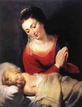 Rubens Virgin in Adoration before the Christ Child A4 Photo Print